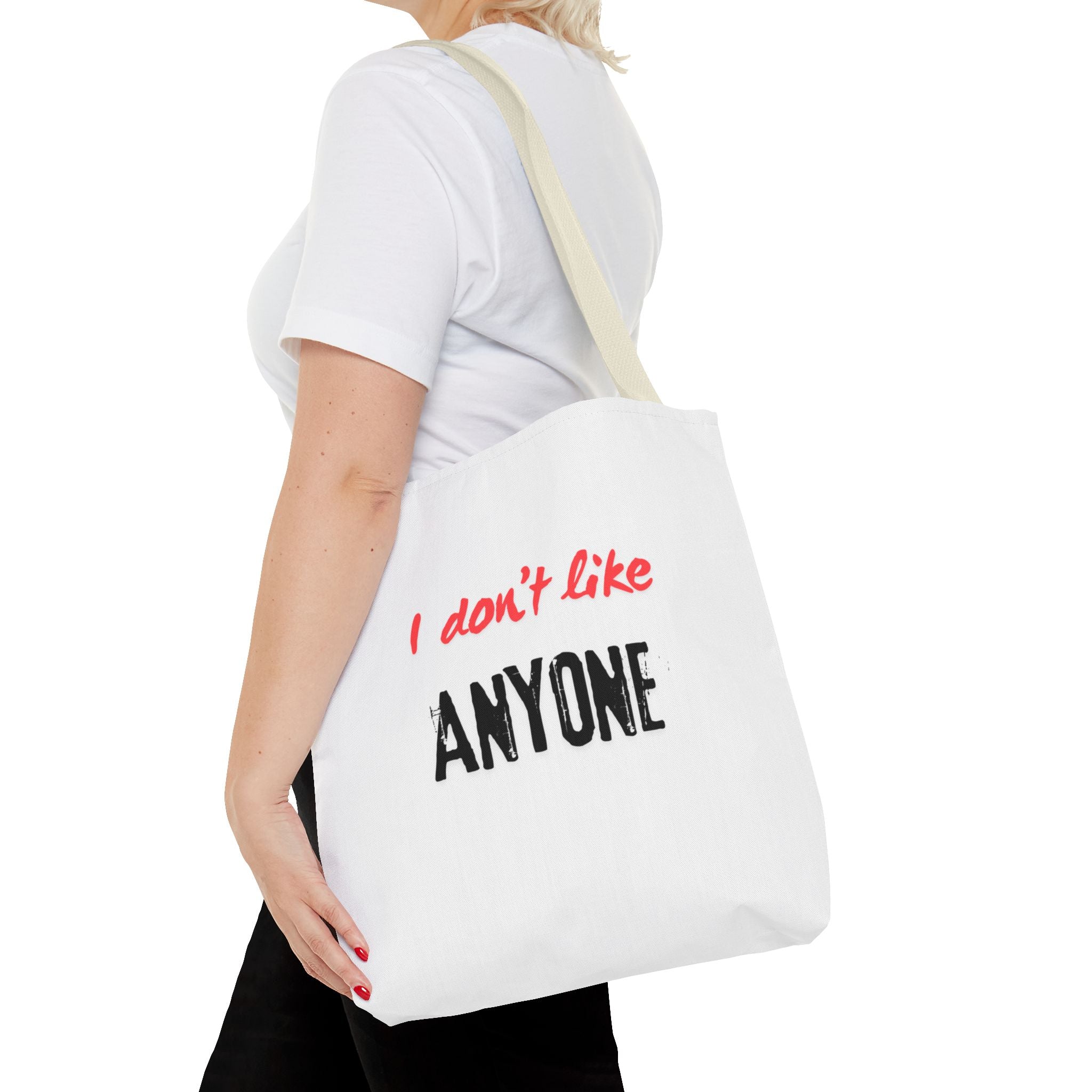 English White "I Like No One" – Anti-Social Tote