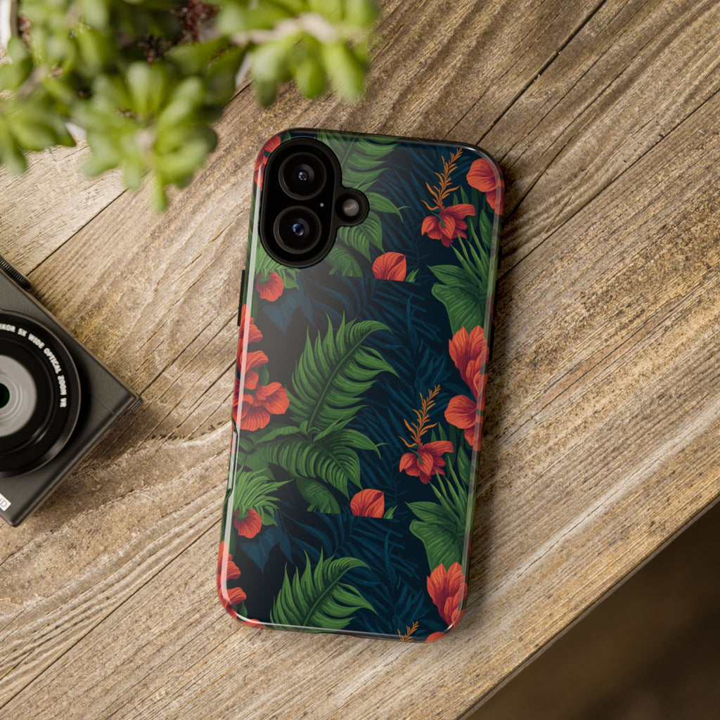 Tropical Phone Case with Floral Design, Eco-Friendly Protection for Summer Vibes, Ideal Gift for Nature Lovers, Vibrant Background