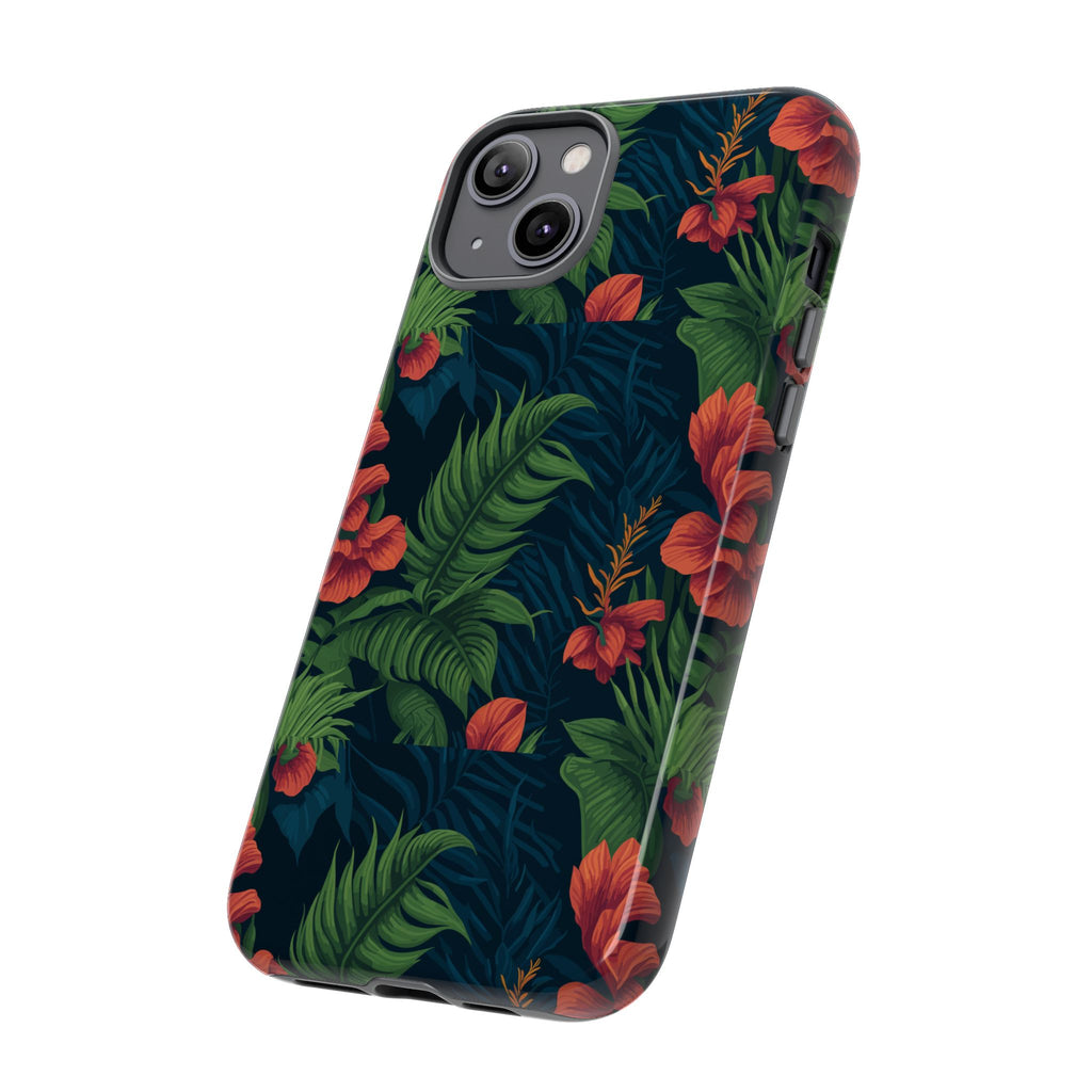 Tropical Phone Case with Floral Design, Eco-Friendly Protection for Summer Vibes, Ideal Gift for Nature Lovers, Vibrant Background