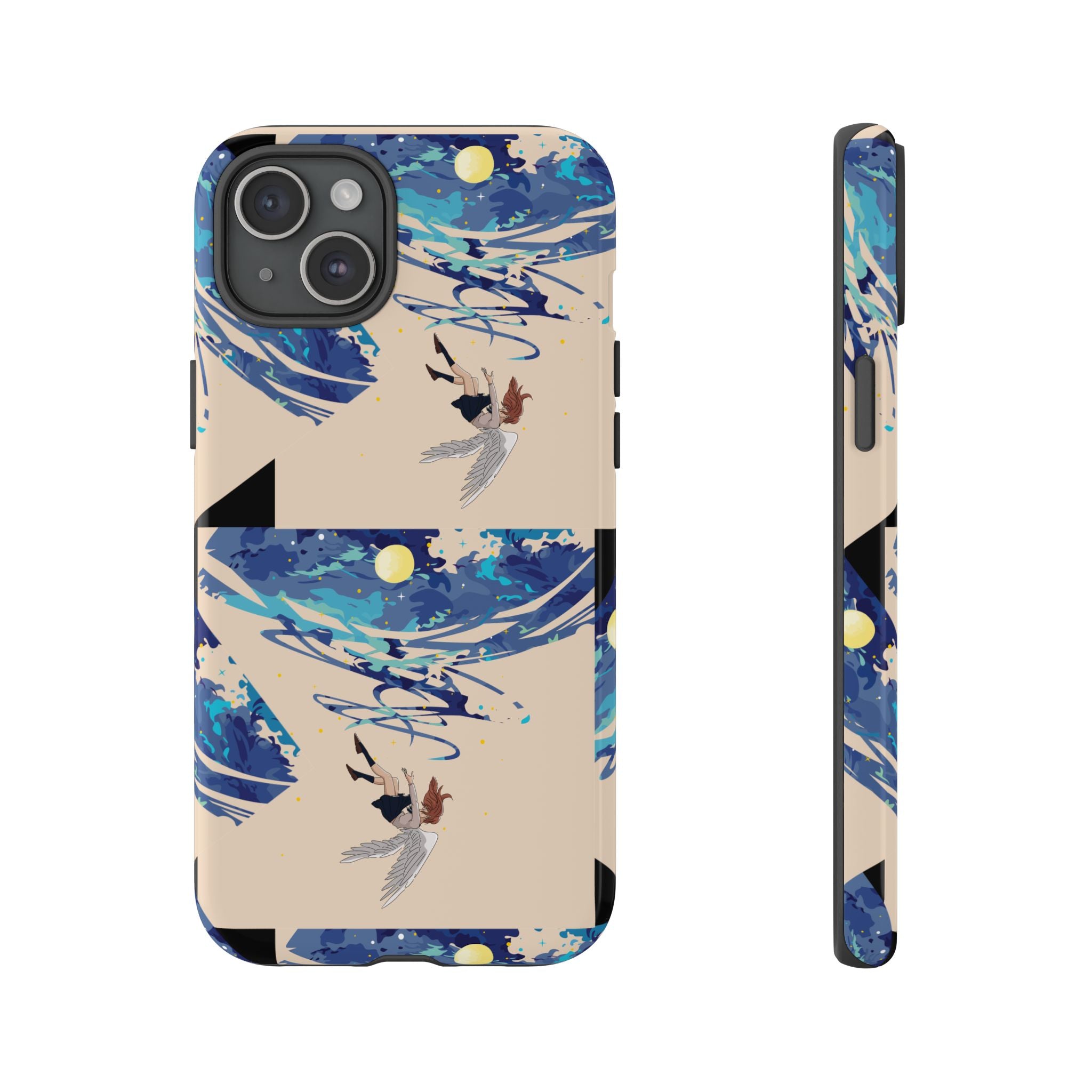 Artistic Phone Case with Abstract Design, Vivid Blue Waves and Fish, Stylish Phone Accessory, Unique Gift Idea, Trendy Tech Decor, [...]