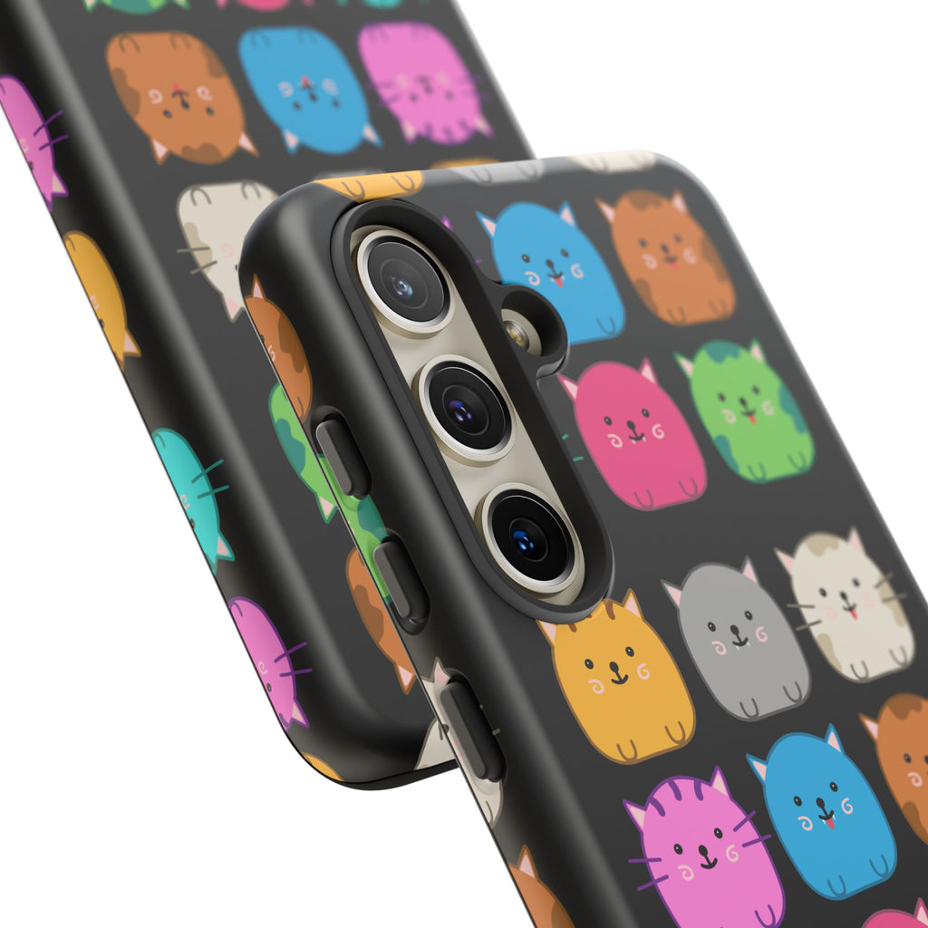 Cute Cat Phone Case, Kawaii Animal Lover Gift, Tough Phone Cover for Kids and Adults, Fun Cat Designs for Birthdays, Pet Lovers