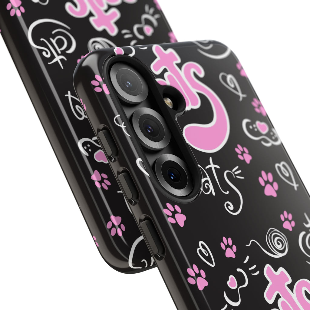Cute Cat Print Phone Cases, Tough Cases for Cat Lovers, Pet Phone Cover, Gift for Cat Moms, Stylish Phone Accessories