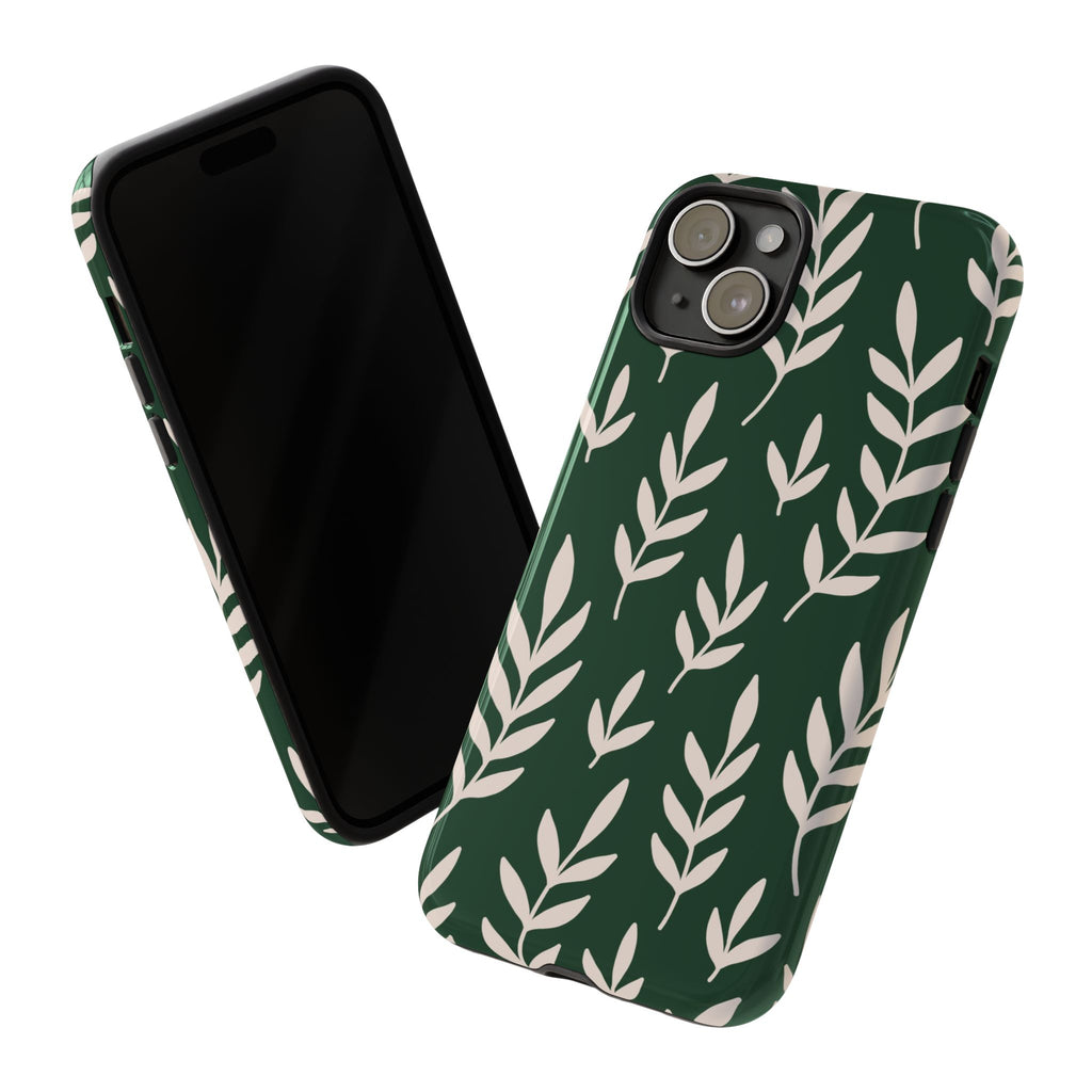 Leafy Phone Case, Tough Cases for Nature Lovers, Green Leaf Design, Eco-Friendly, Stylish Mobile Cover, Gift for Her