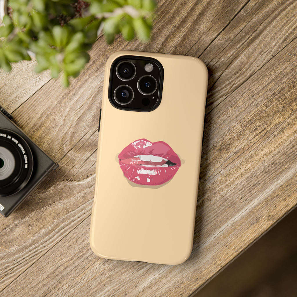 Stylish Phone Case with Lip Print, Trendy Mobile Cover, Fashion Accessory, Gift for Her, Cute Cell Phone Case