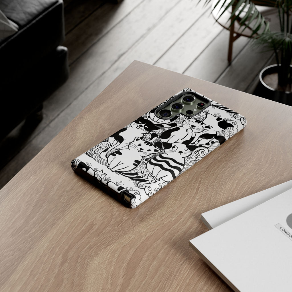 Cat-Themed Phone Case, Cute Cat Art, Pet Lover Gift, Birthday Present, Unique Cat Decor, Fun Tech Accessories, Animal Lover Case