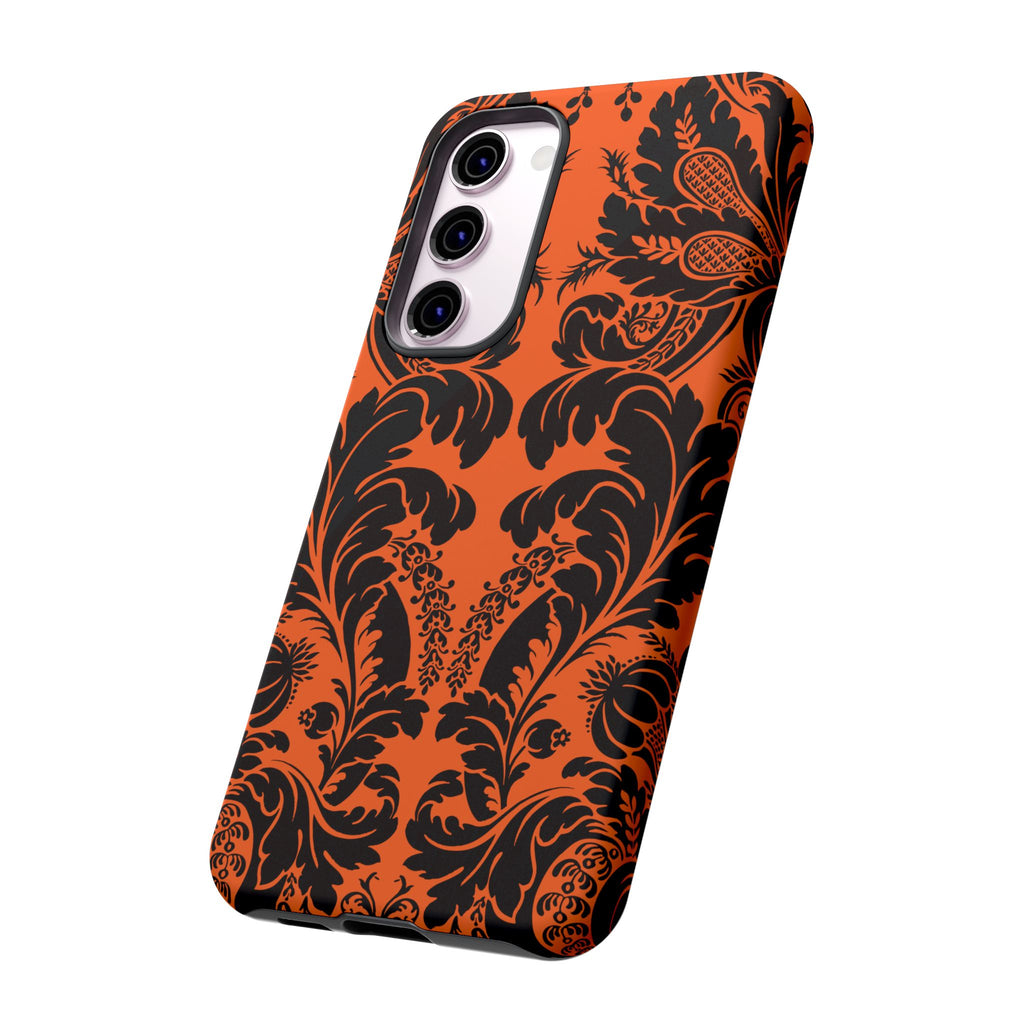 Elegant Phone Case with Orange Floral Design | Tough Cases, Smartphone Cover, Gift for Her, Floral Patterns, Stylish Accessories