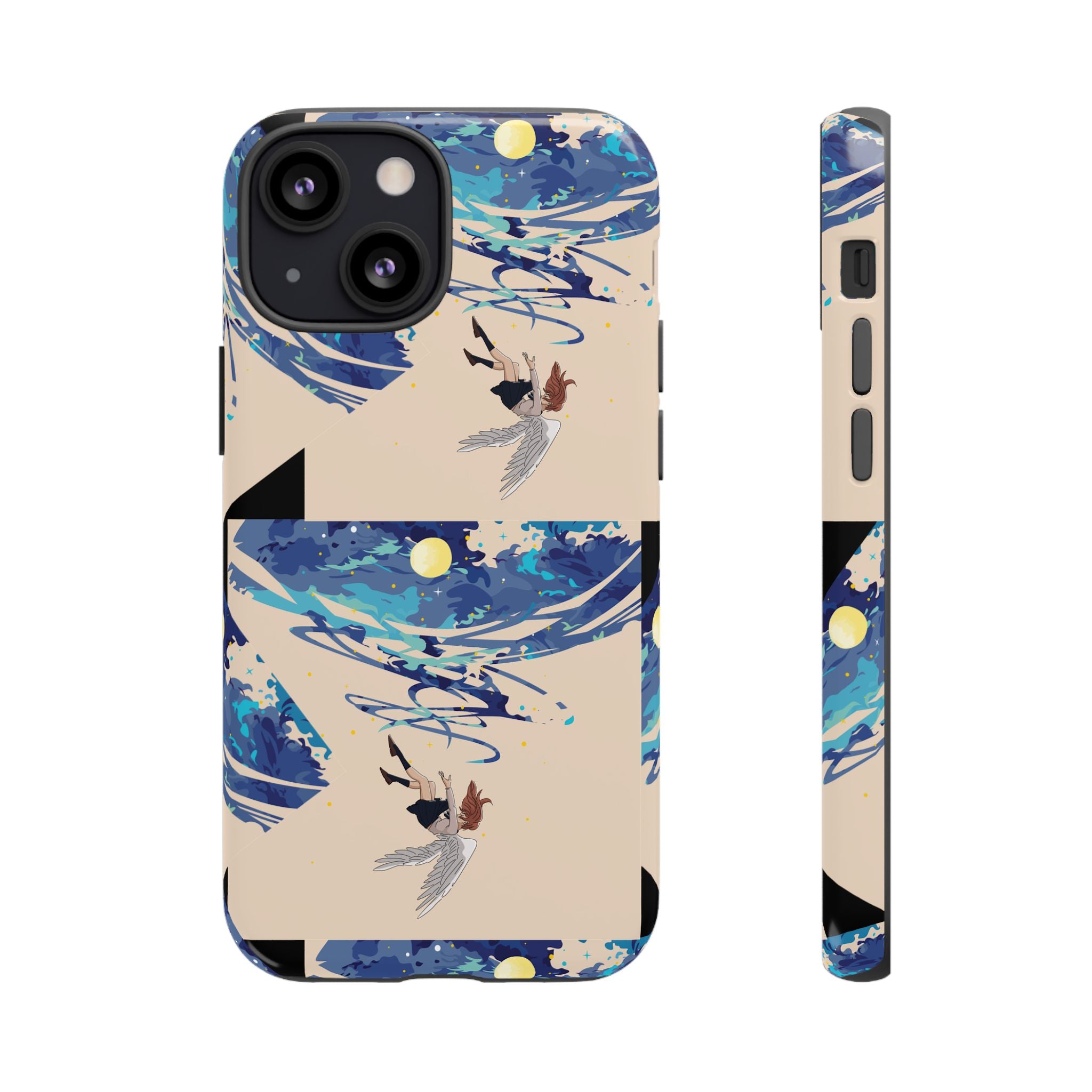 Artistic Phone Case with Abstract Design, Vivid Blue Waves and Fish, Stylish Phone Accessory, Unique Gift Idea, Trendy Tech Decor, [...]
