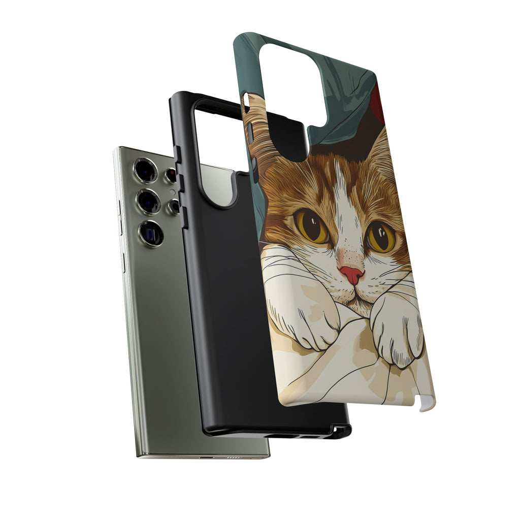 Cute Cat Phone Case - Ideal for Cat Lovers, Pet Owners, Birthday Gifts, Smartphone Accessories, Funny Pet Humor
