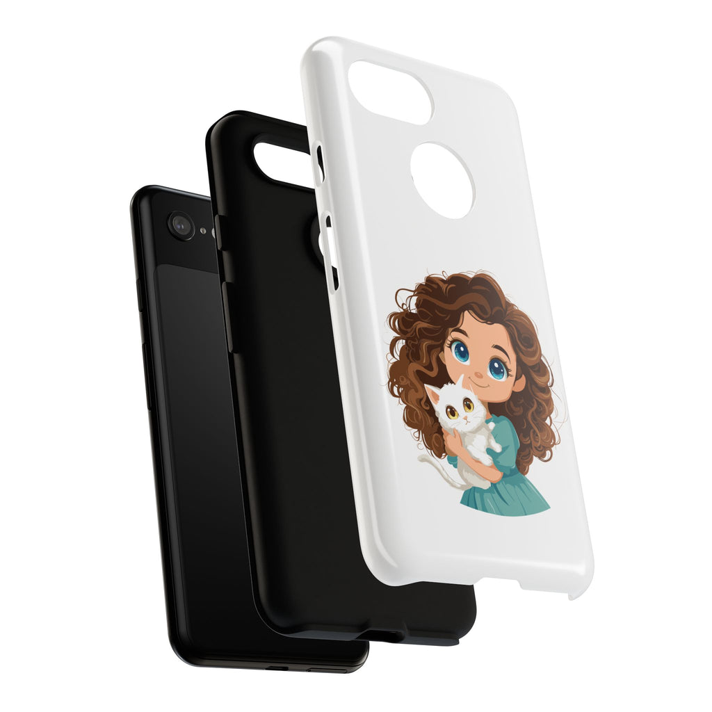 Cute Cat Lover Phone Case, Tough Phone Cover, Pet Lover Gift, Personalized Gift, Kids Phone Case, Animal Lover Accessories