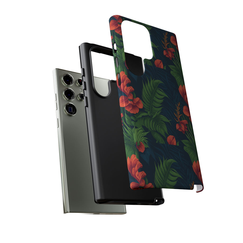 Tropical Phone Case with Floral Design, Eco-Friendly Protection for Summer Vibes, Ideal Gift for Nature Lovers, Vibrant Background