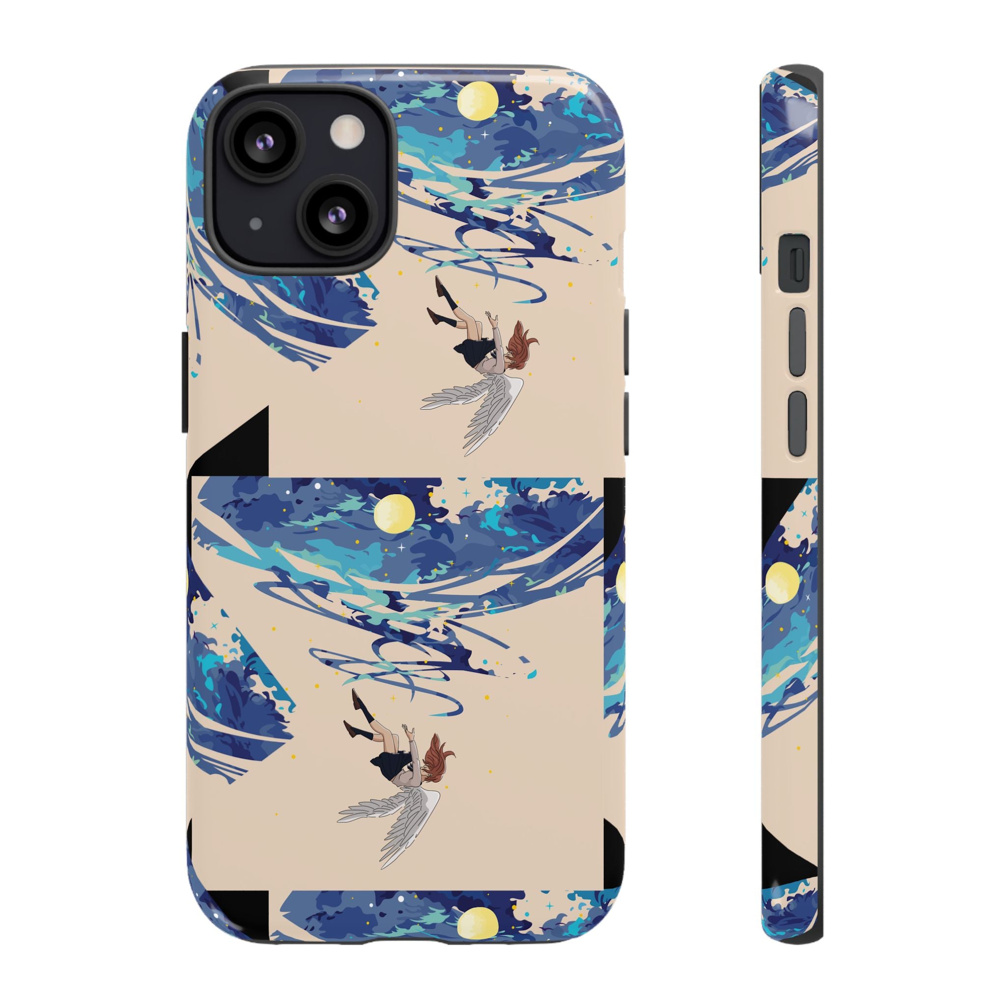 Artistic Phone Case with Abstract Design, Vivid Blue Waves and Fish, Stylish Phone Accessory, Unique Gift Idea, Trendy Tech Decor, [...]