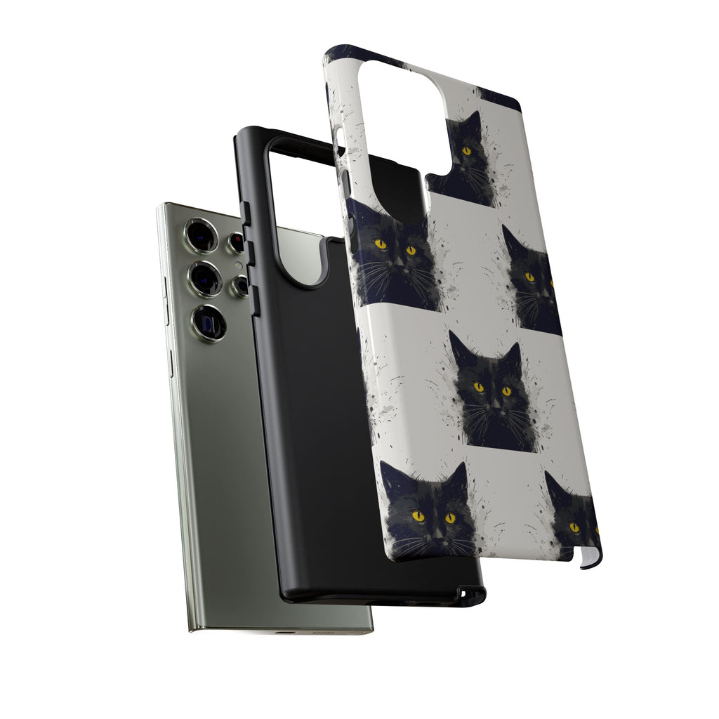 Black Cat Phone Case, Tough Cases, Cat Lover Gift, Unique Design, Halloween, Animal Accessories, Custom Phone Cover