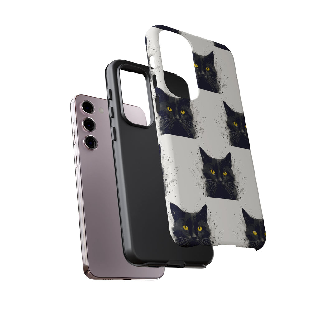 Black Cat Phone Case, Tough Cases, Cat Lover Gift, Unique Design, Halloween, Animal Accessories, Custom Phone Cover