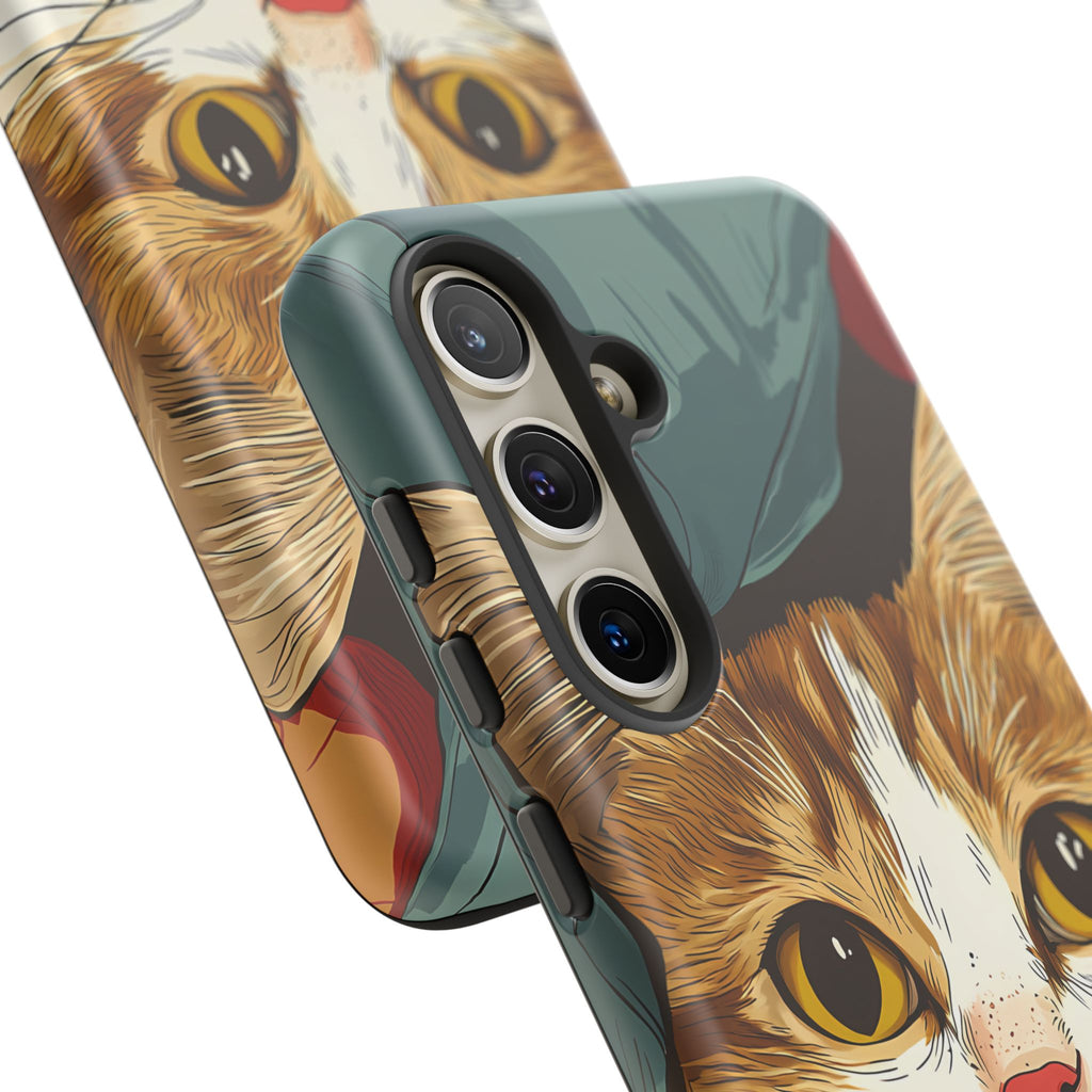 Cute Cat Phone Case - Ideal for Cat Lovers, Pet Owners, Birthday Gifts, Smartphone Accessories, Funny Pet Humor