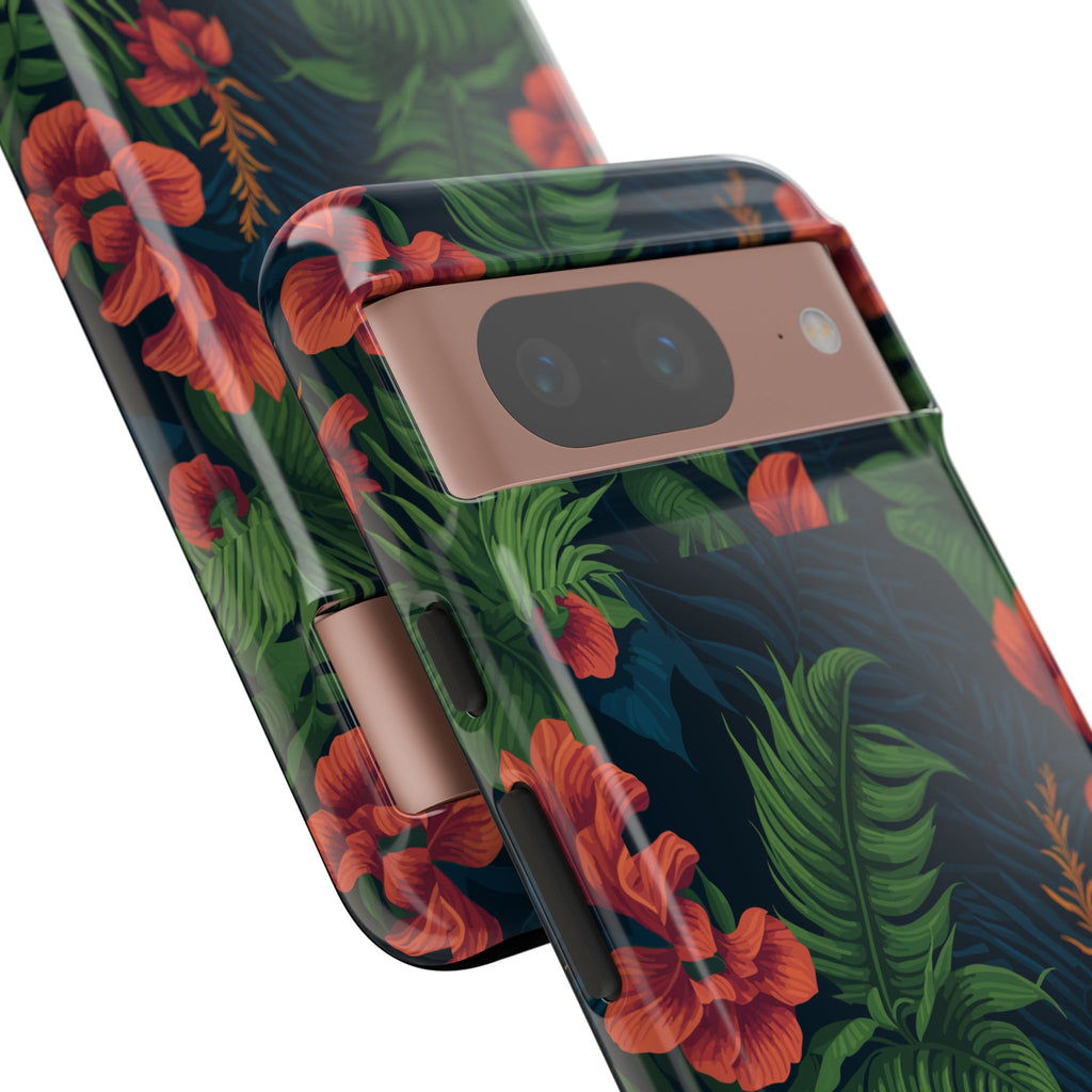 Tropical Phone Case with Floral Design, Eco-Friendly Protection for Summer Vibes, Ideal Gift for Nature Lovers, Vibrant Background