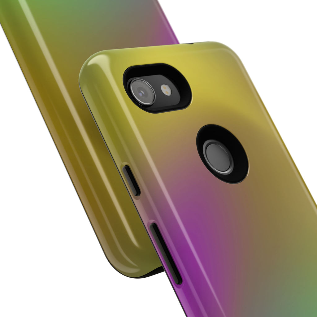 Vibrant Phone Case, Tough Cases, Colorful Phone Cover, Durable Mobile Case, Yellow Green Gradient Design