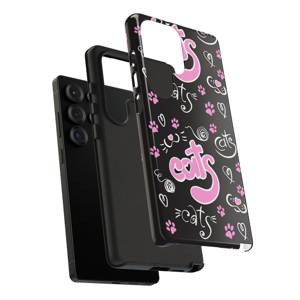 Cute Cat Print Phone Cases, Tough Cases for Cat Lovers, Pet Phone Cover, Gift for Cat Moms, Stylish Phone Accessories