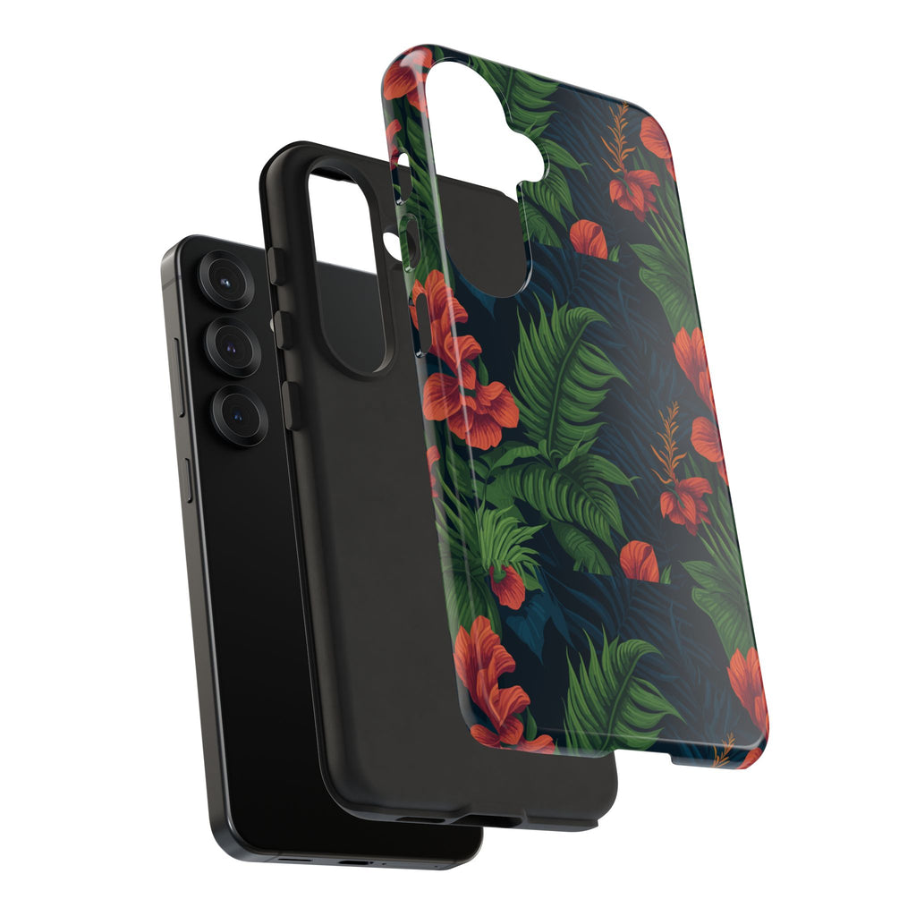 Tropical Phone Case with Floral Design, Eco-Friendly Protection for Summer Vibes, Ideal Gift for Nature Lovers, Vibrant Background