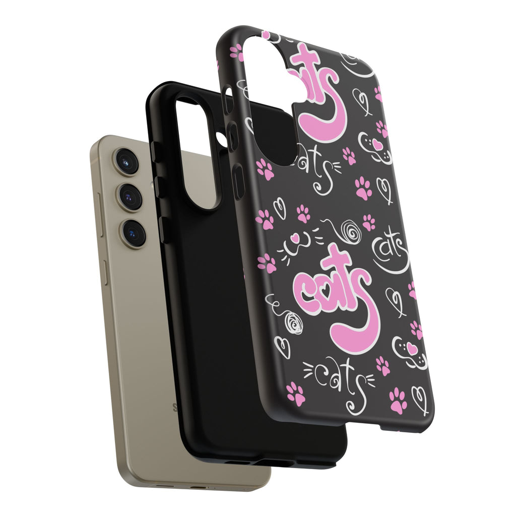 Cute Cat Print Phone Cases, Tough Cases for Cat Lovers, Pet Phone Cover, Gift for Cat Moms, Stylish Phone Accessories