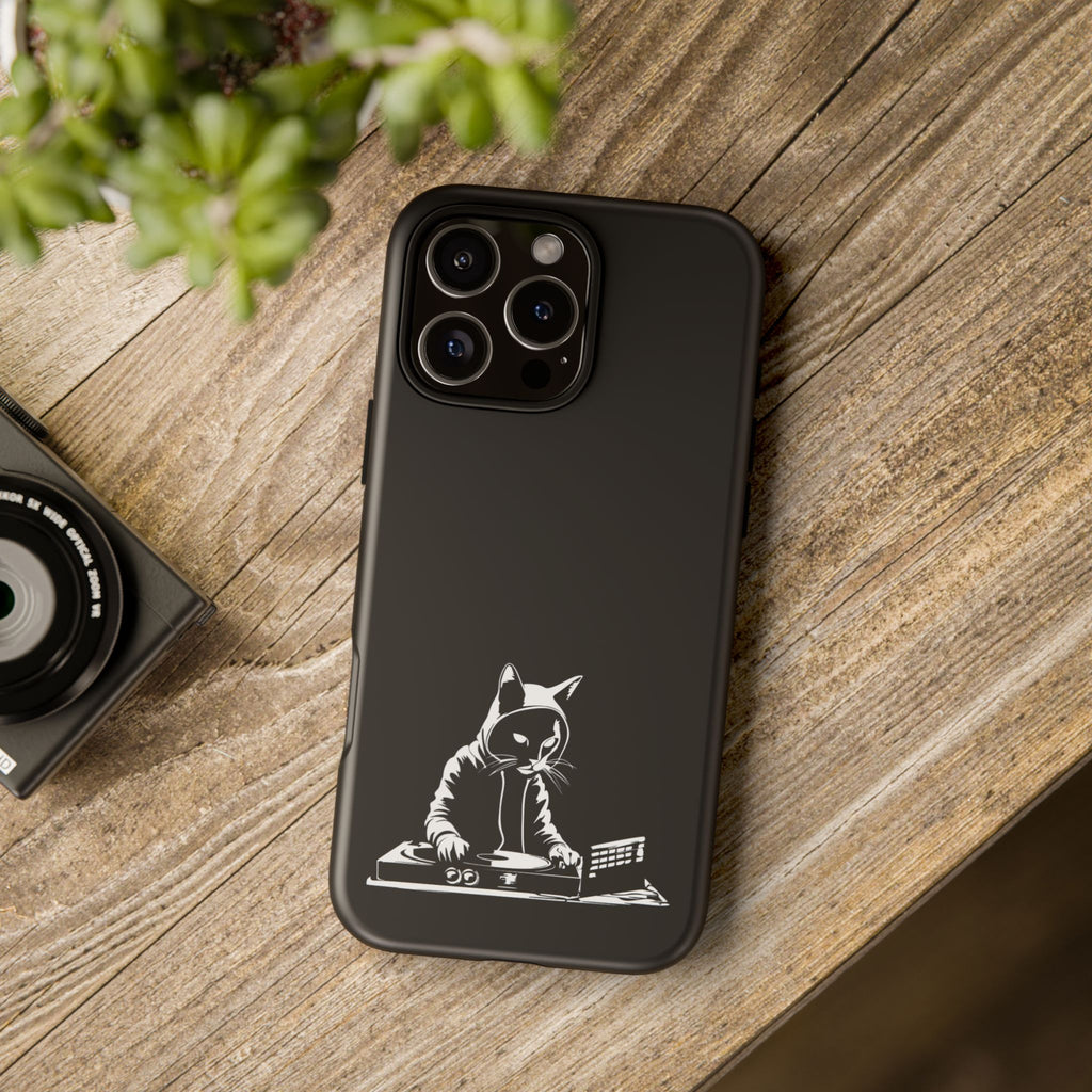 Cat DJ Phone Case | Stylish Tough Cases for Music Lovers, Gift for Cat Owners, Unique Phone Accessory, Cool Tech Gear