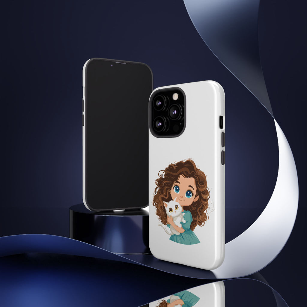 Cute Cat Lover Phone Case, Tough Phone Cover, Pet Lover Gift, Personalized Gift, Kids Phone Case, Animal Lover Accessories
