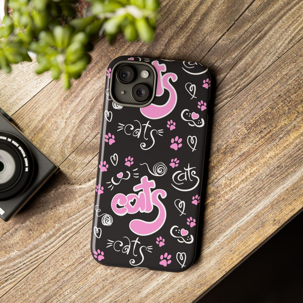 Cute Cat Print Phone Cases, Tough Cases for Cat Lovers, Pet Phone Cover, Gift for Cat Moms, Stylish Phone Accessories