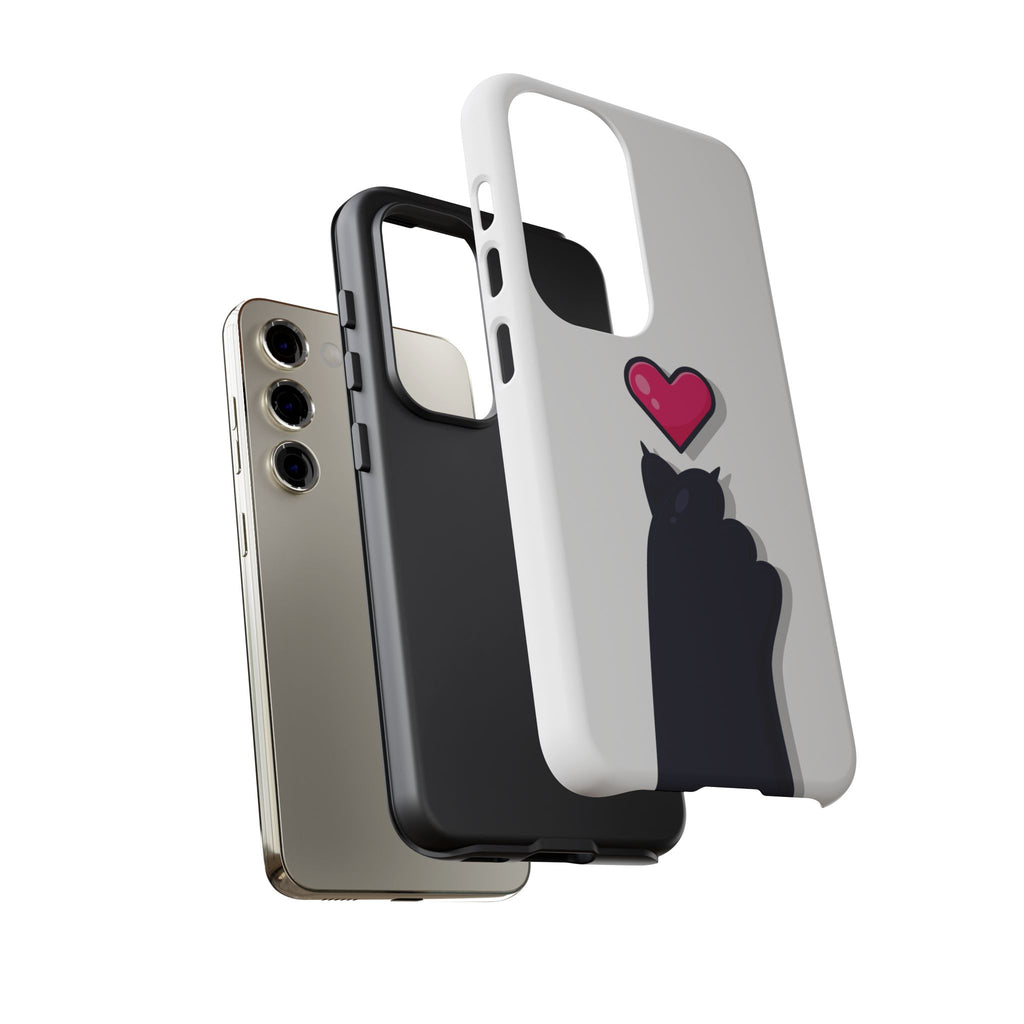 Cute Cat Love Phone Case, Tough Cell Phone Cover, Animal Lover Gifts, Pet Parent Accessories, Valentine's Day Essentials