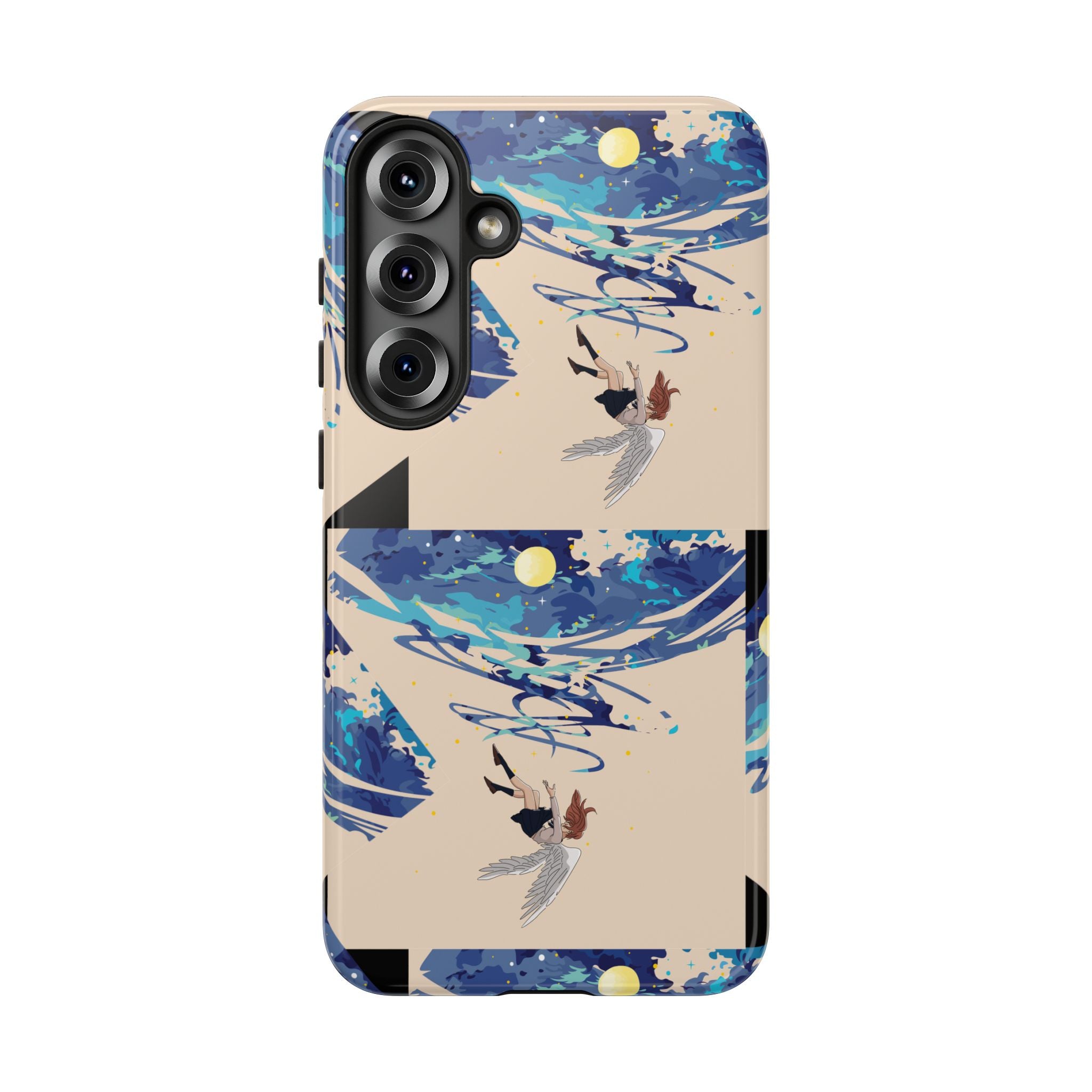 Artistic Phone Case with Abstract Design, Vivid Blue Waves and Fish, Stylish Phone Accessory, Unique Gift Idea, Trendy Tech Decor, [...]