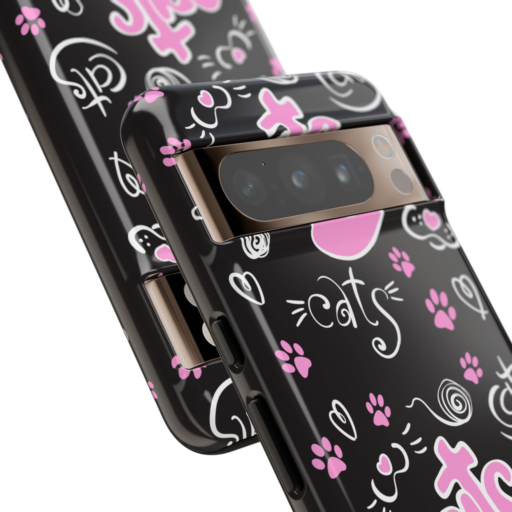 Cute Cat Print Phone Cases, Tough Cases for Cat Lovers, Pet Phone Cover, Gift for Cat Moms, Stylish Phone Accessories