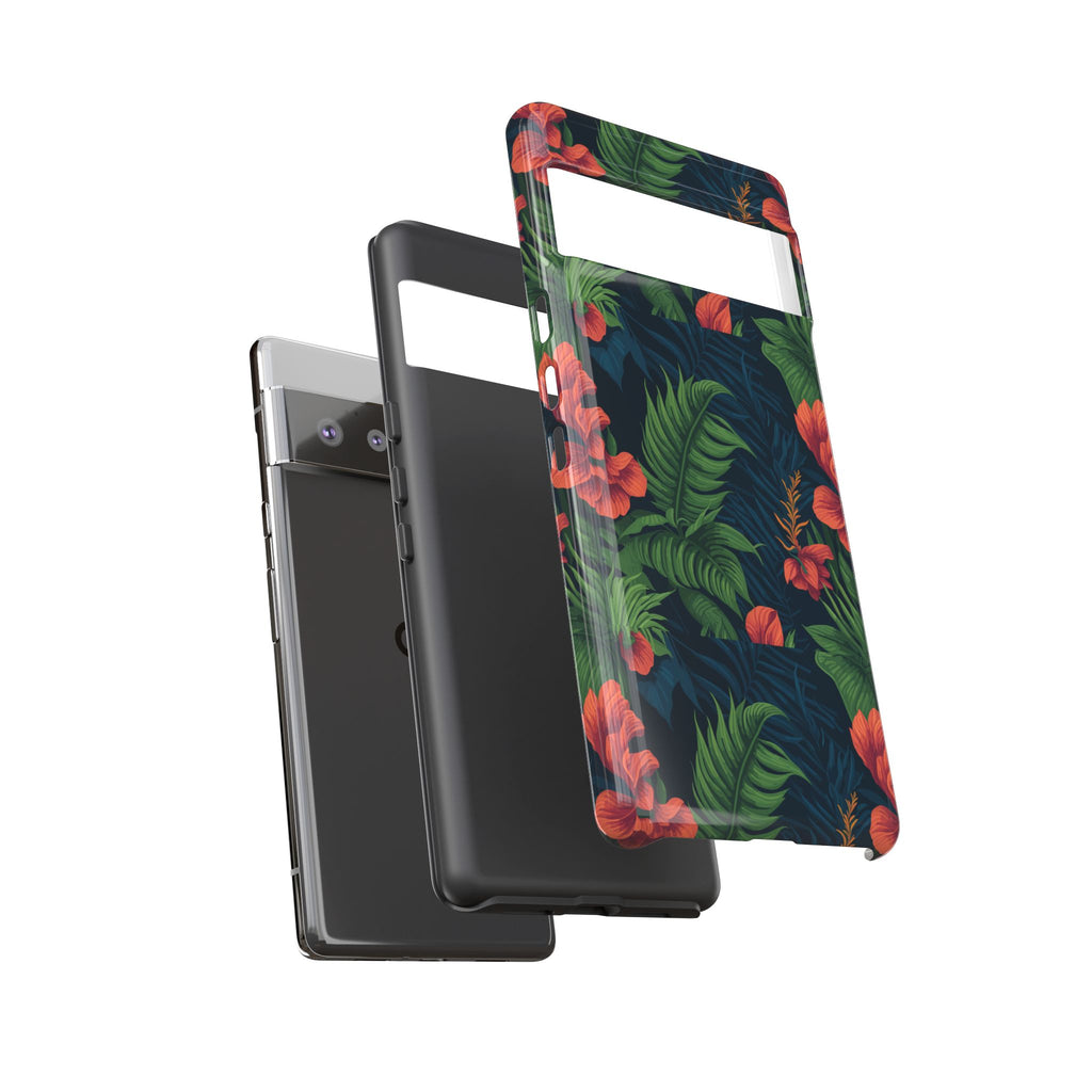 Tropical Phone Case with Floral Design, Eco-Friendly Protection for Summer Vibes, Ideal Gift for Nature Lovers, Vibrant Background