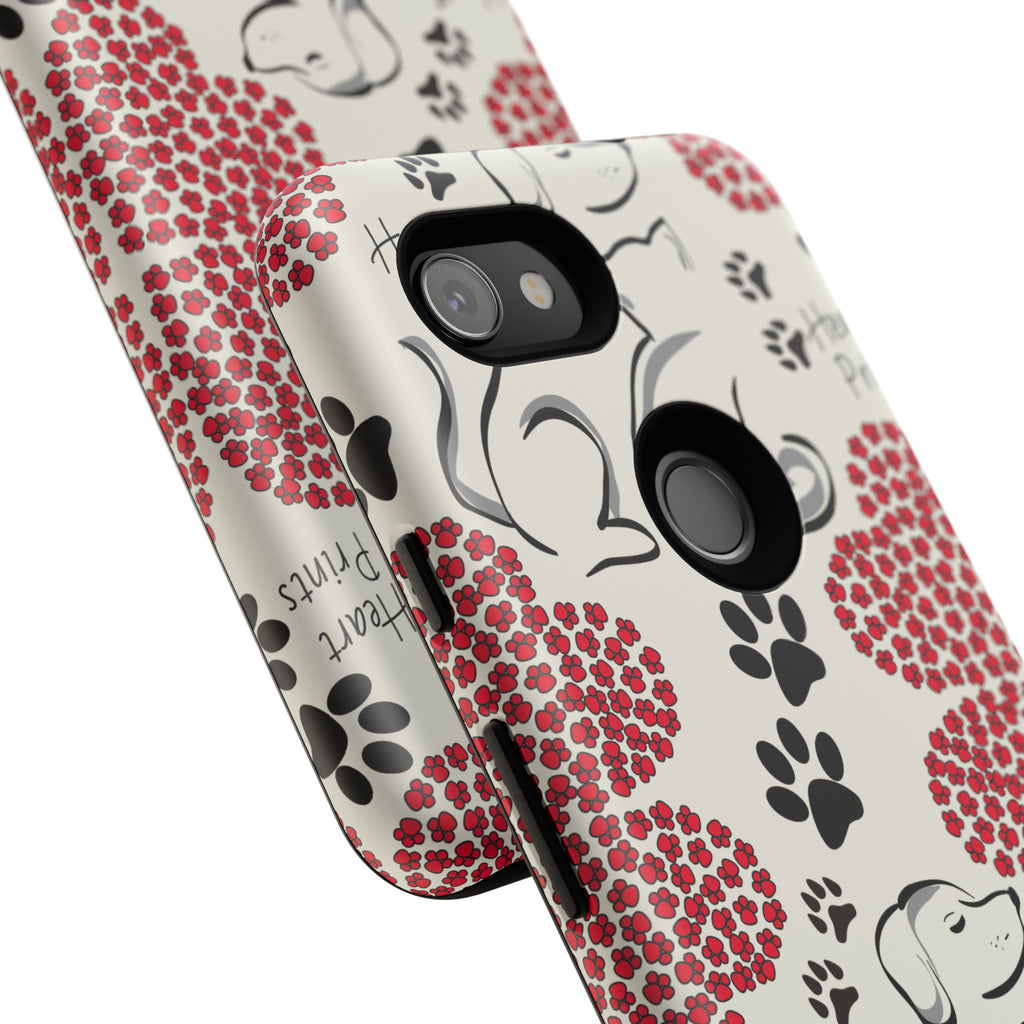 Stylish Phone Case with Heart Prints for Pet Lovers, Dog Lover Gift, Floral Pattern, Customizable Design, Cute Animal Accessories