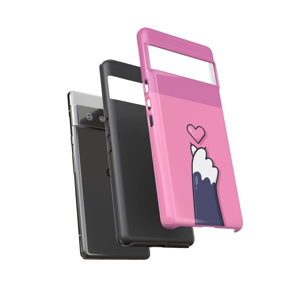 Cute Cat Paw Phone Case, Playful Pet Lover Gift, Animal Print Phone Cover, Heart Design Case, Fun Feminine Case, Kawaii Style