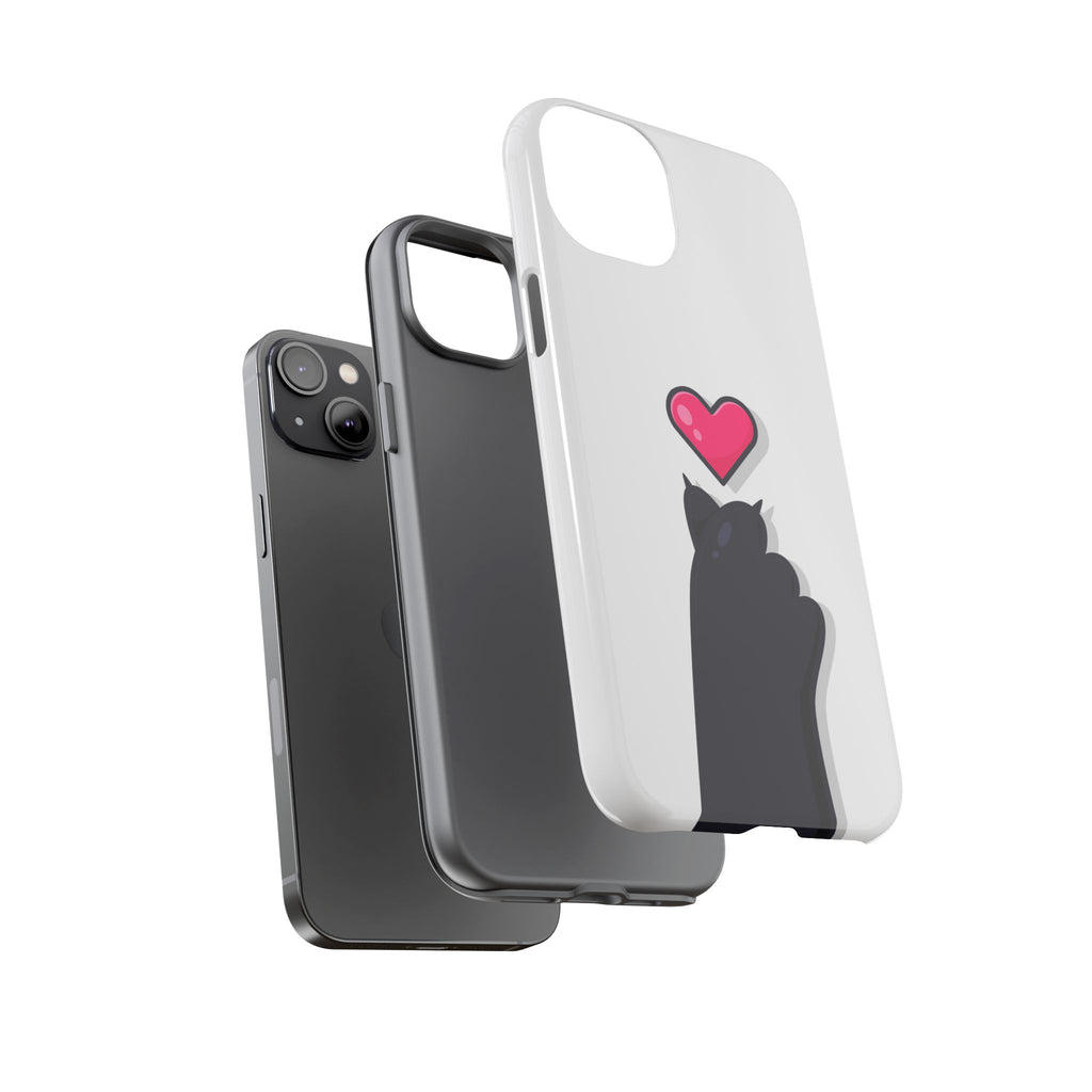 Cute Cat Love Phone Case, Tough Cell Phone Cover, Animal Lover Gifts, Pet Parent Accessories, Valentine's Day Essentials