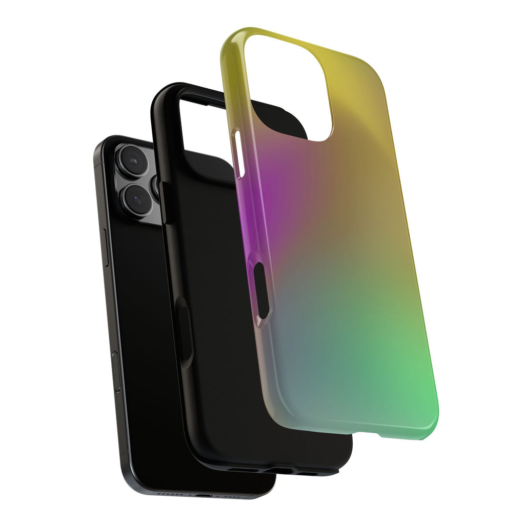 Vibrant Phone Case, Tough Cases, Colorful Phone Cover, Durable Mobile Case, Yellow Green Gradient Design