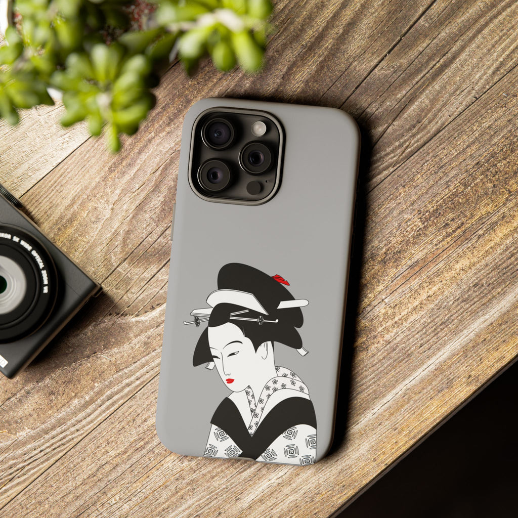 Stylish Phone Case with Japanese Geisha Design, Tough Phone Case, Cute Phone Cover, Japanese Art, Ethnic Style
