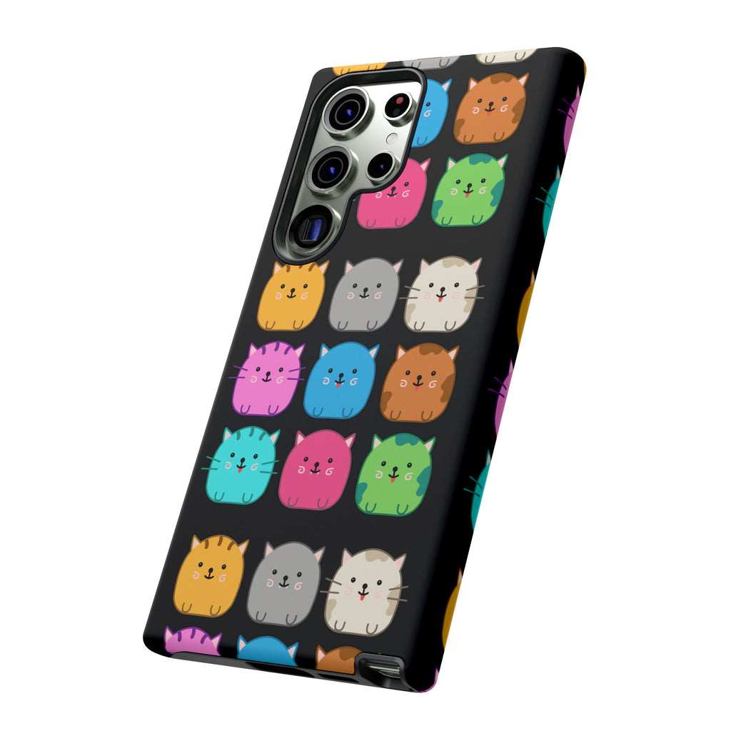 Cute Cat Phone Case, Kawaii Animal Lover Gift, Tough Phone Cover for Kids and Adults, Fun Cat Designs for Birthdays, Pet Lovers