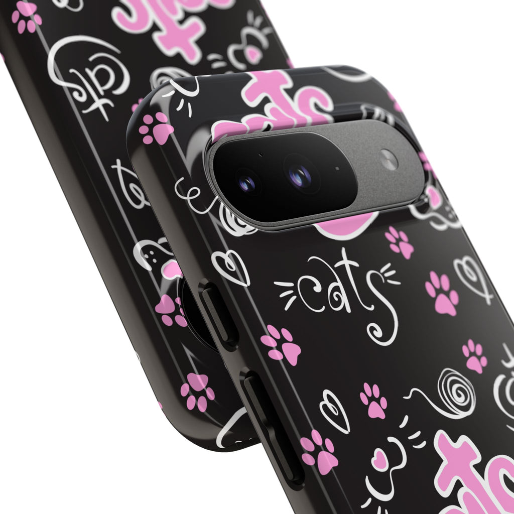 Cute Cat Print Phone Cases, Tough Cases for Cat Lovers, Pet Phone Cover, Gift for Cat Moms, Stylish Phone Accessories