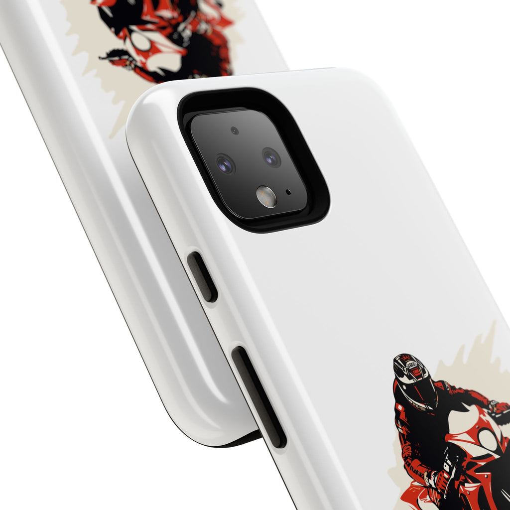 Motorcycle Phone Case, Tough Cases for Riders, Biker Accessory, Gifts for Motorcyclists, Red Bike Design