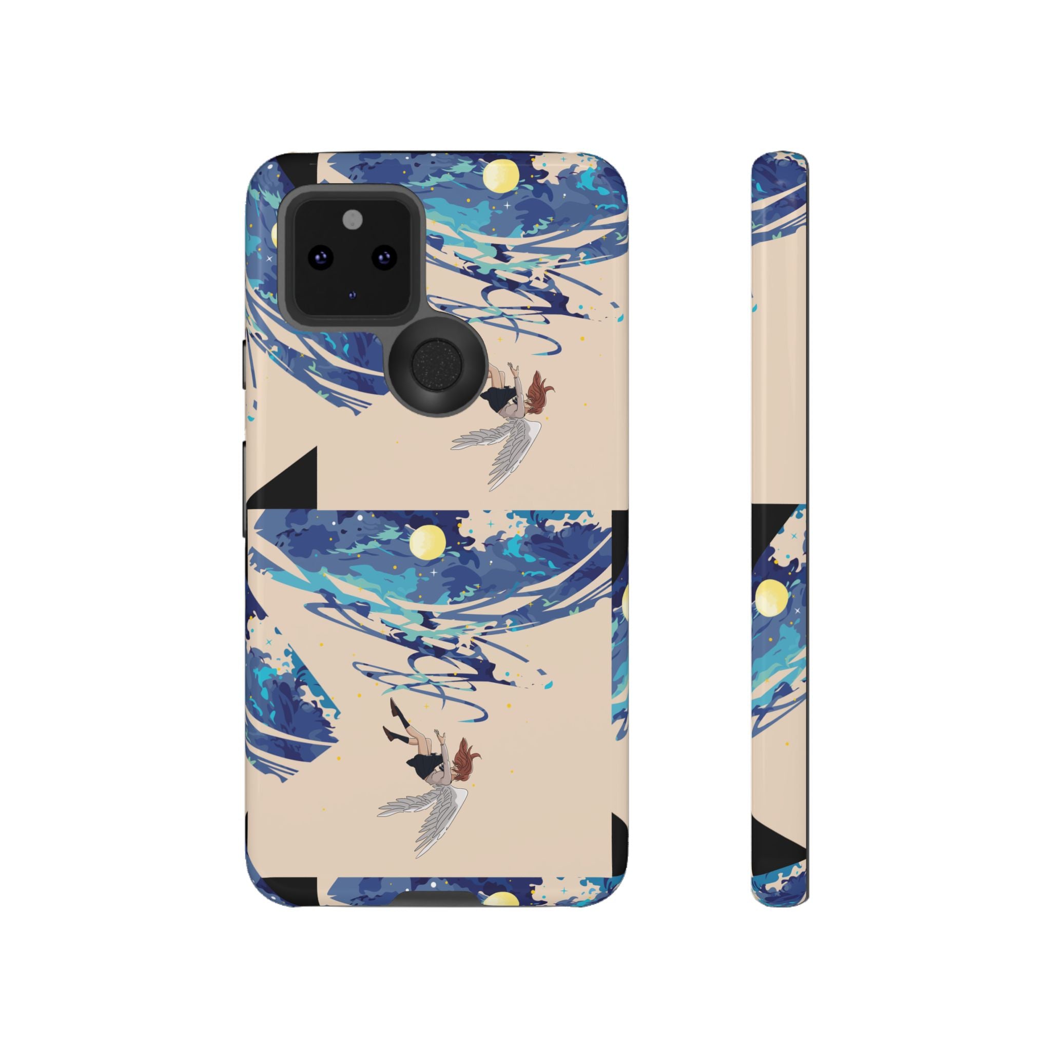 Artistic Phone Case with Abstract Design, Vivid Blue Waves and Fish, Stylish Phone Accessory, Unique Gift Idea, Trendy Tech Decor, [...]