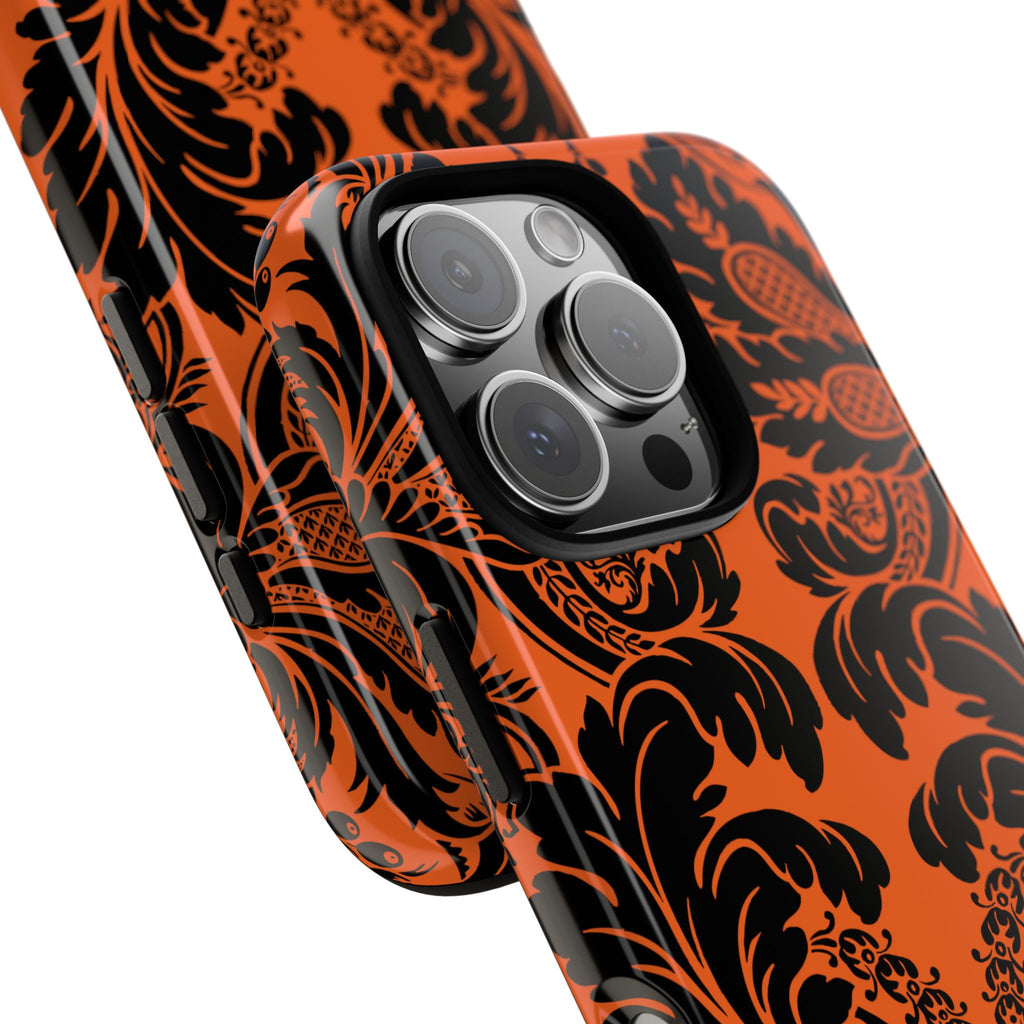 Elegant Phone Case with Orange Floral Design | Tough Cases, Smartphone Cover, Gift for Her, Floral Patterns, Stylish Accessories