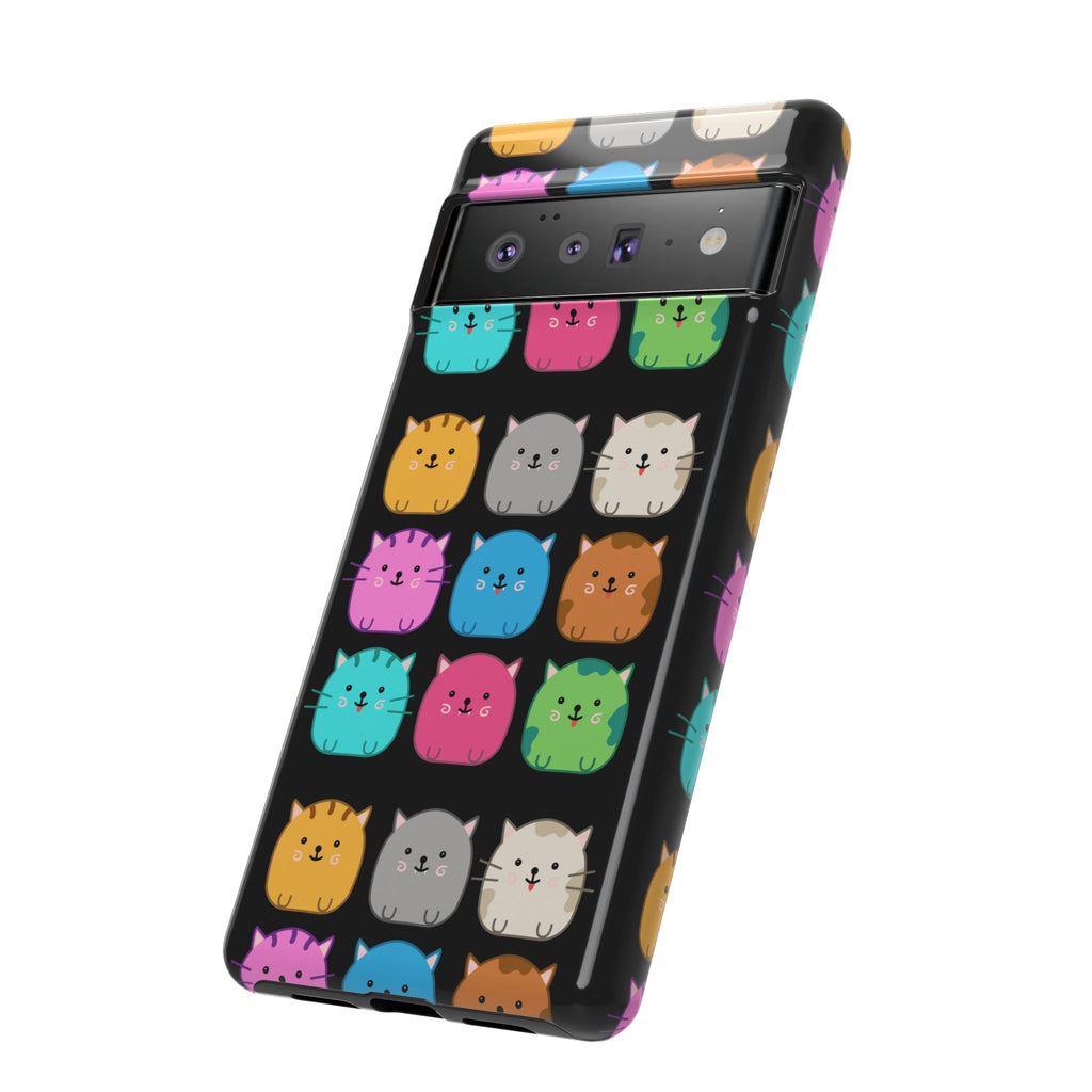 Cute Cat Phone Case, Kawaii Animal Lover Gift, Tough Phone Cover for Kids and Adults, Fun Cat Designs for Birthdays, Pet Lovers