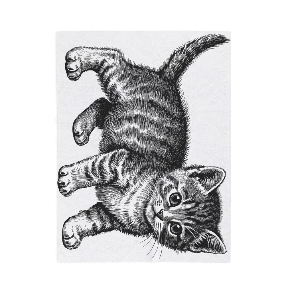 Cute cat Velveteen Blanket, Soft Throw Blanket for Home Decor, Perfect Gift for Relaxation, Boho Style, Ideal for All Seasons