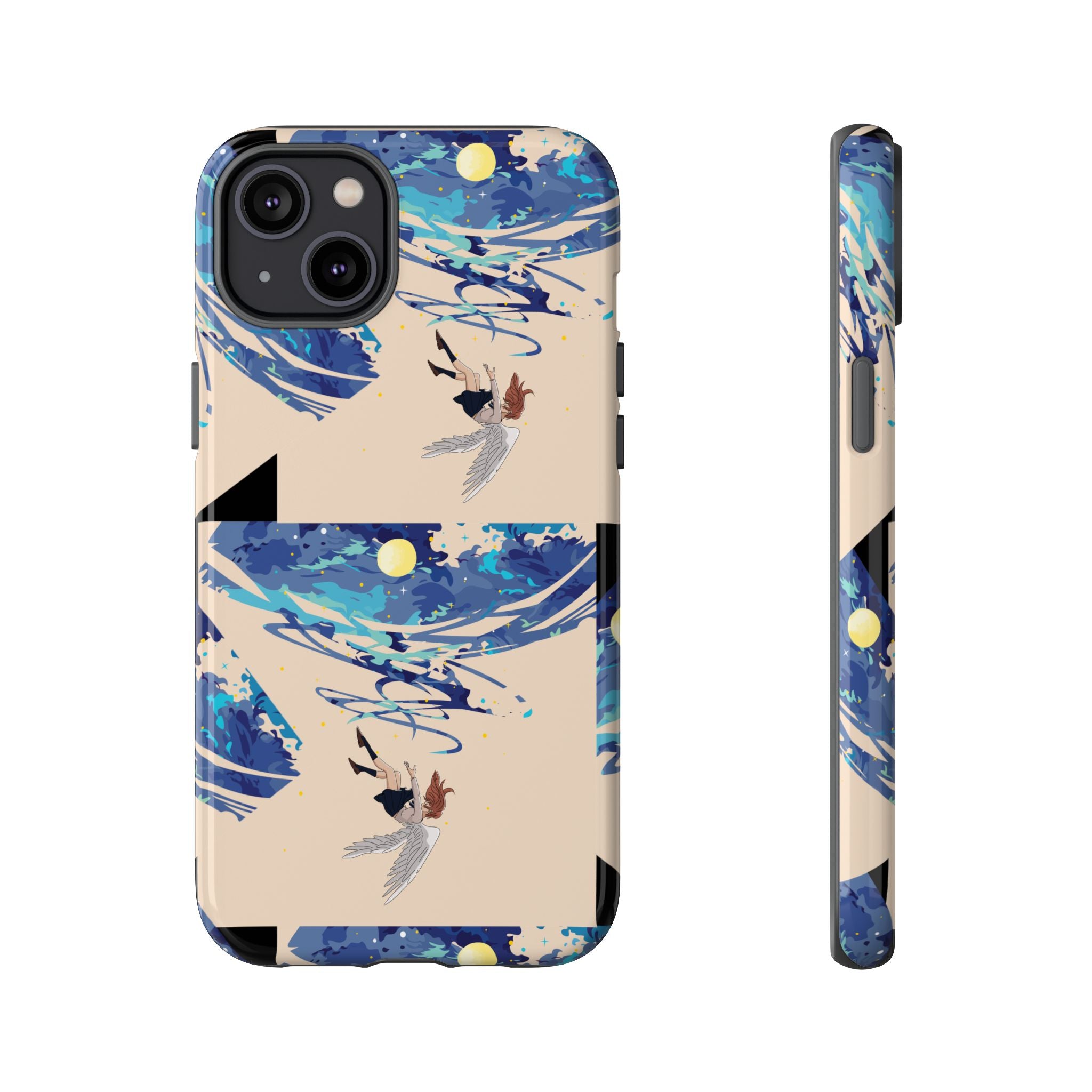 Artistic Phone Case with Abstract Design, Vivid Blue Waves and Fish, Stylish Phone Accessory, Unique Gift Idea, Trendy Tech Decor, [...]