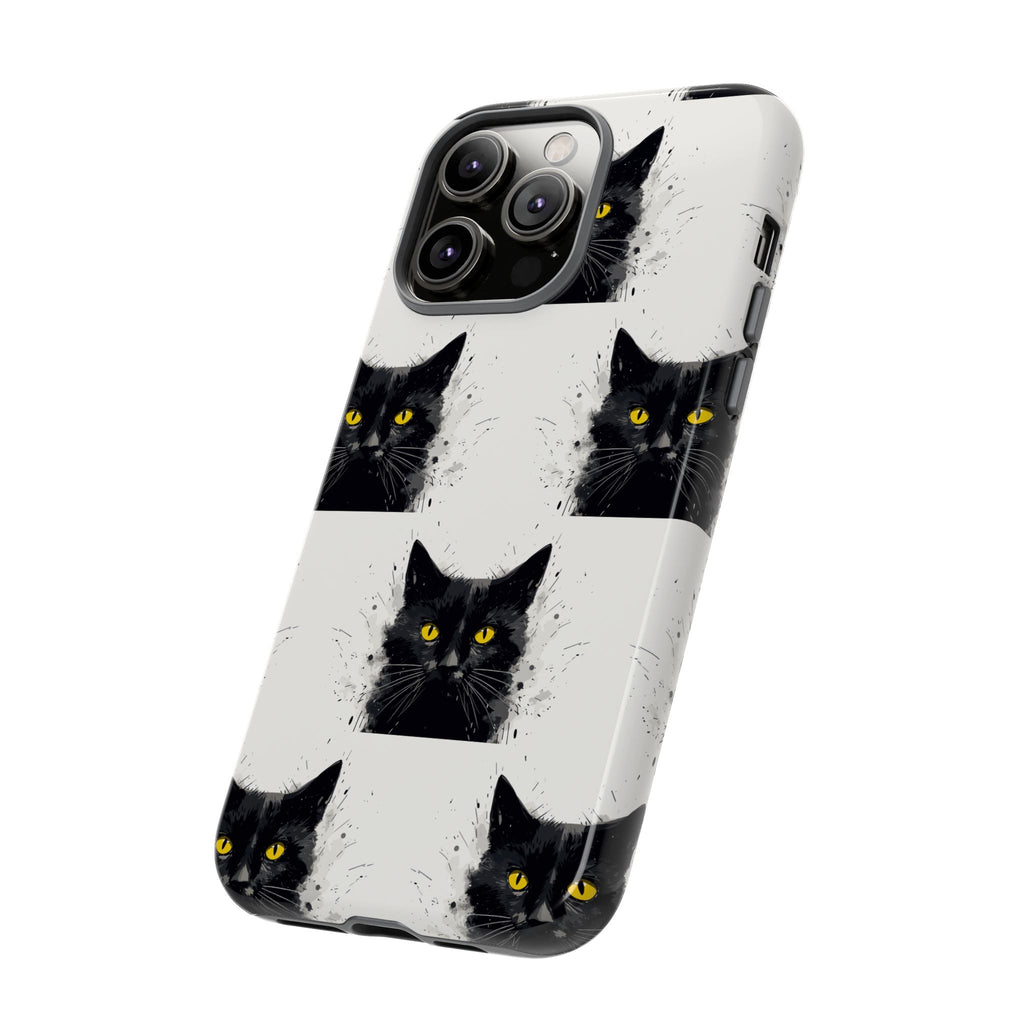 Black Cat Phone Case, Tough Cases, Cat Lover Gift, Unique Design, Halloween, Animal Accessories, Custom Phone Cover