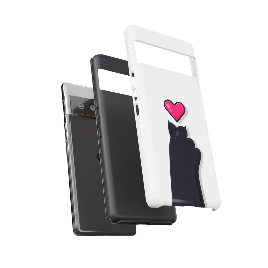 Cute Cat Love Phone Case, Tough Cell Phone Cover, Animal Lover Gifts, Pet Parent Accessories, Valentine's Day Essentials