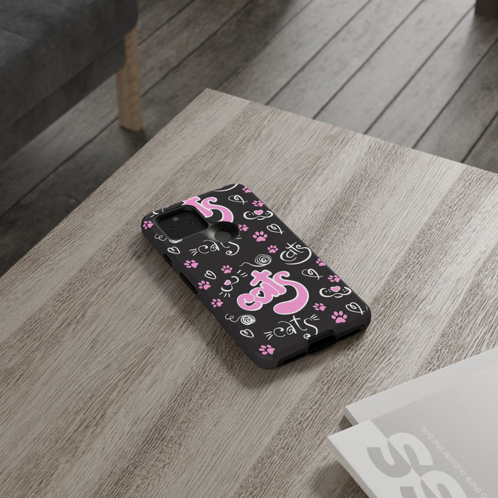 Cute Cat Print Phone Cases, Tough Cases for Cat Lovers, Pet Phone Cover, Gift for Cat Moms, Stylish Phone Accessories