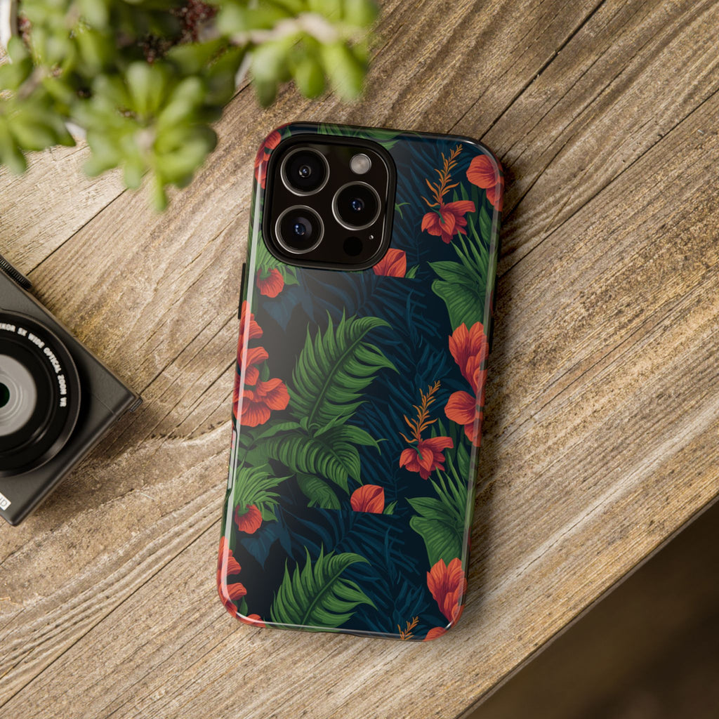 Tropical Phone Case with Floral Design, Eco-Friendly Protection for Summer Vibes, Ideal Gift for Nature Lovers, Vibrant Background