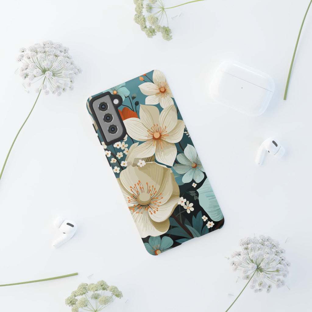 Floral Phone Case, Stylish Tough Cases with Botanical Design, Flower Print Phone Cover, Gifts for Nature Lovers, Eco-Friendly Mobile Cover