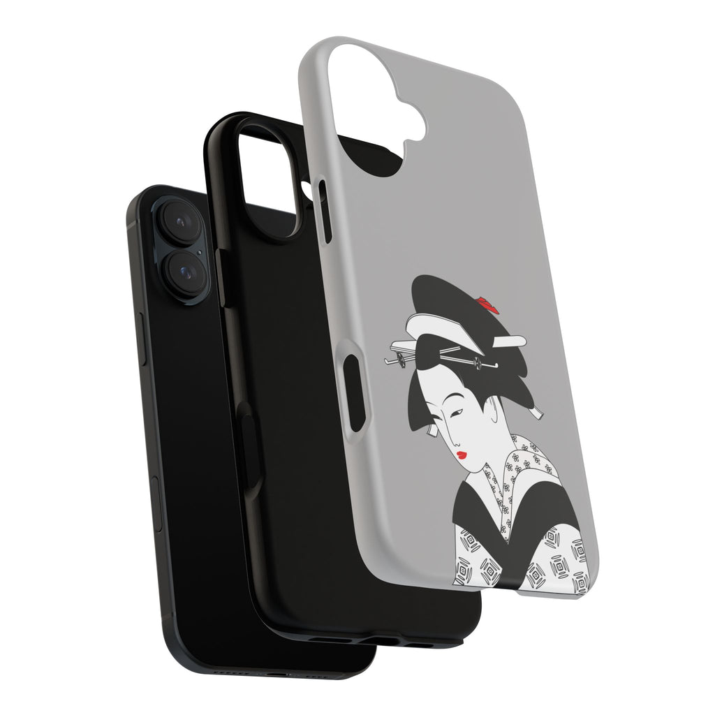 Stylish Phone Case with Japanese Geisha Design, Tough Phone Case, Cute Phone Cover, Japanese Art, Ethnic Style