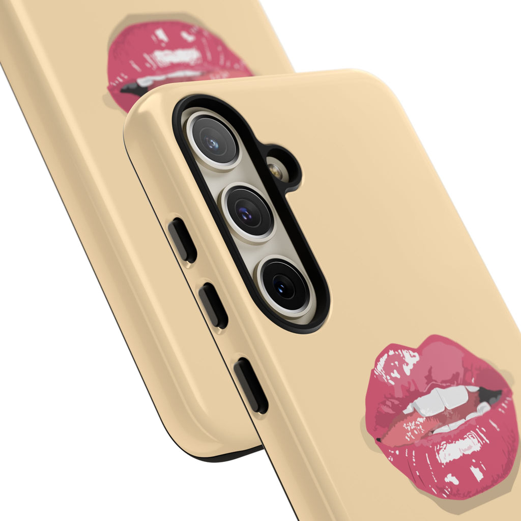Stylish Phone Case with Lip Print, Trendy Mobile Cover, Fashion Accessory, Gift for Her, Cute Cell Phone Case
